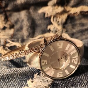 Silver Women's Watch & Bangle Set